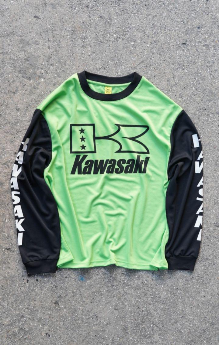 Kawasaki Green & Black Long Sleeve T-shirt: Unisex Cotton