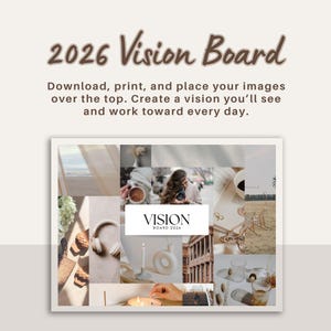 2026 Vision Board Printable | Photo Vision Board Template | Goal & Dream Planning | Print | A3 Format