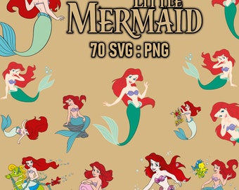 The TheLittle Mermaid SVG PNG, Princess Png svg, Ariel SVG, Ariel clipart Png, Little Mermaid Png, Instant Digital Download