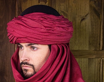 Turbante Azraq Negro/Rojo S/Metro