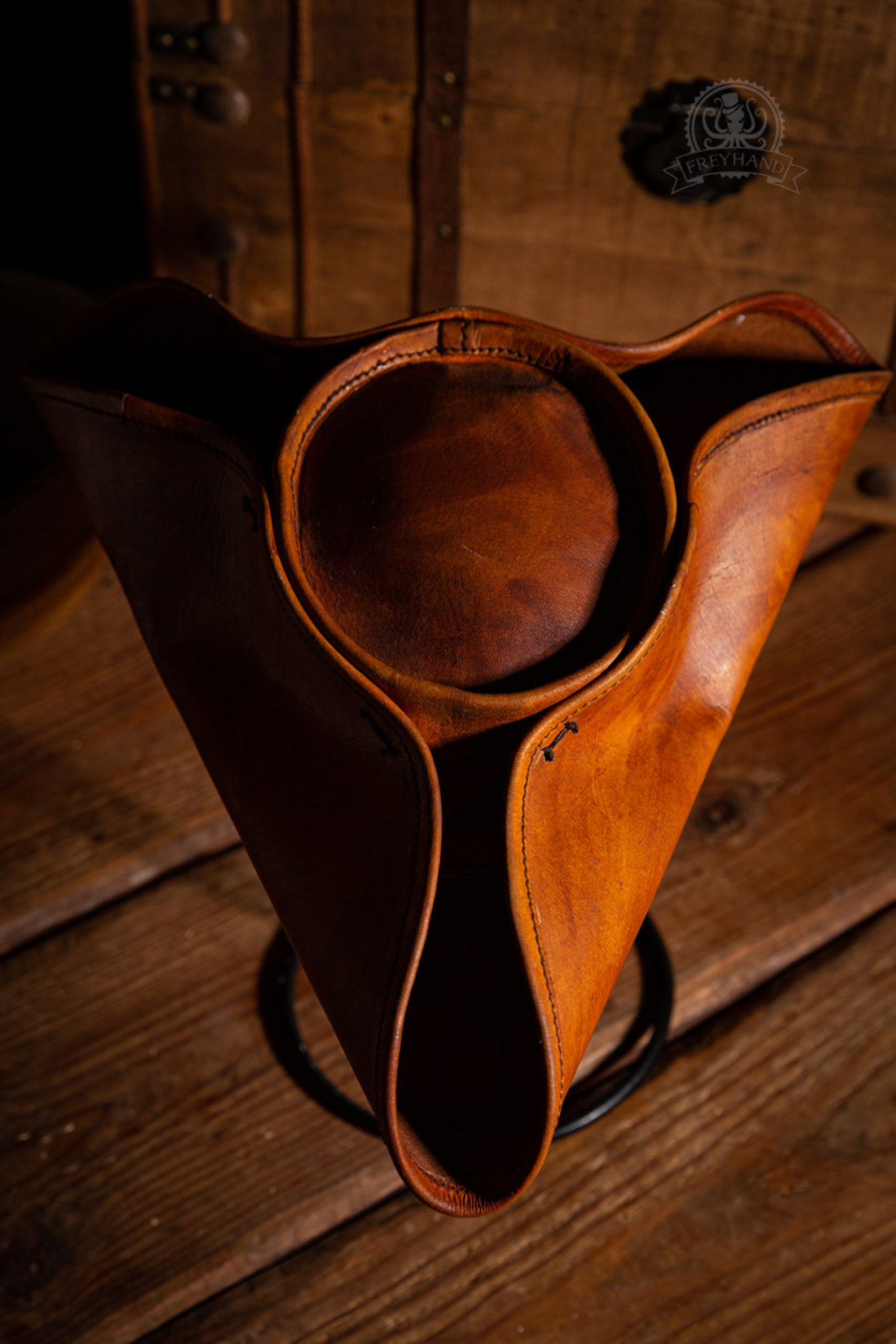 Leather Tricorn Hat Brown - Etsy