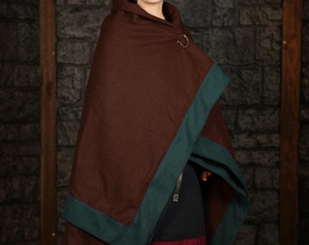 Viking Rectangular Coat Ragi Brown/Green