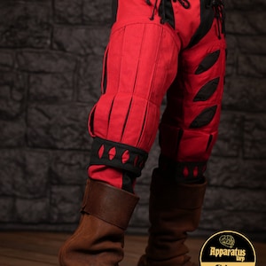 Landsknecht trouser leg stripes Imperialis red/black