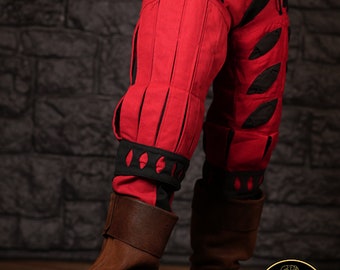 Landsknecht trouser leg stripes Imperialis red/black