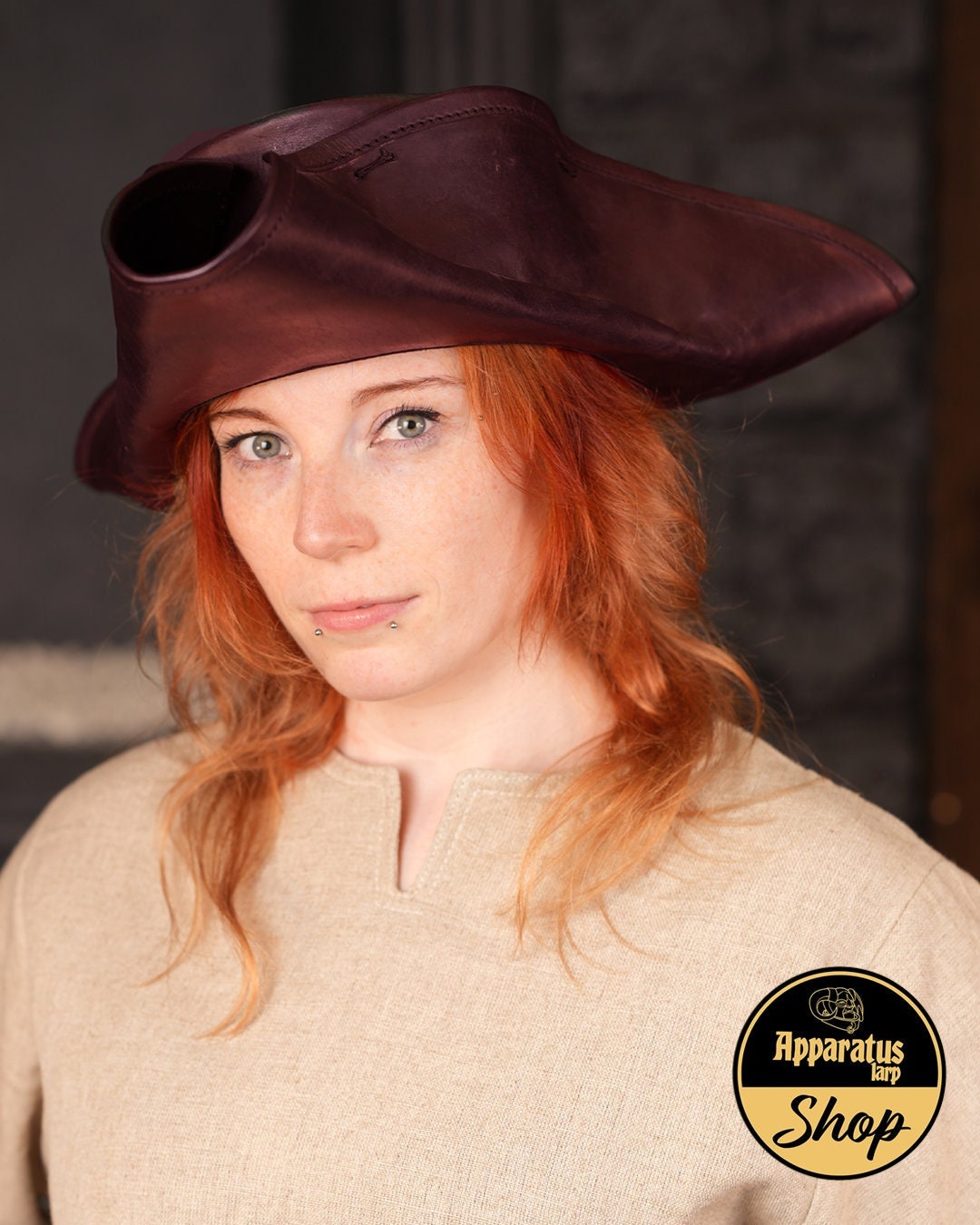 Leather Tricorn Hat Dark Brown - Etsy