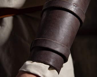 Leather bracers Bonas brown