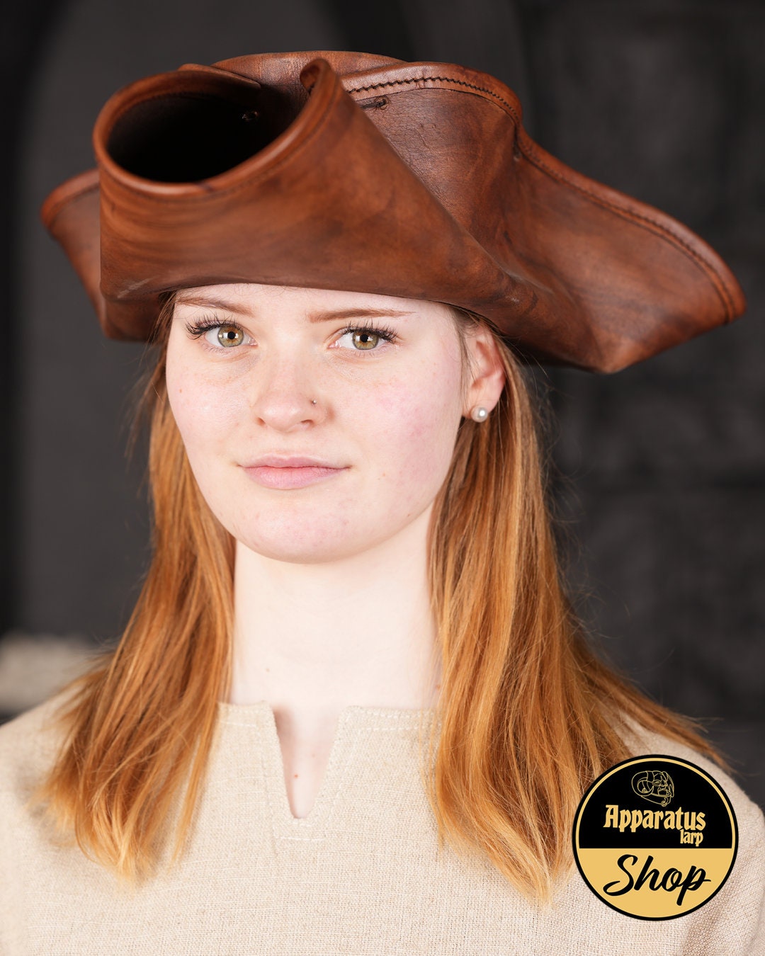 Leather Tricorn Hat Brown - Etsy