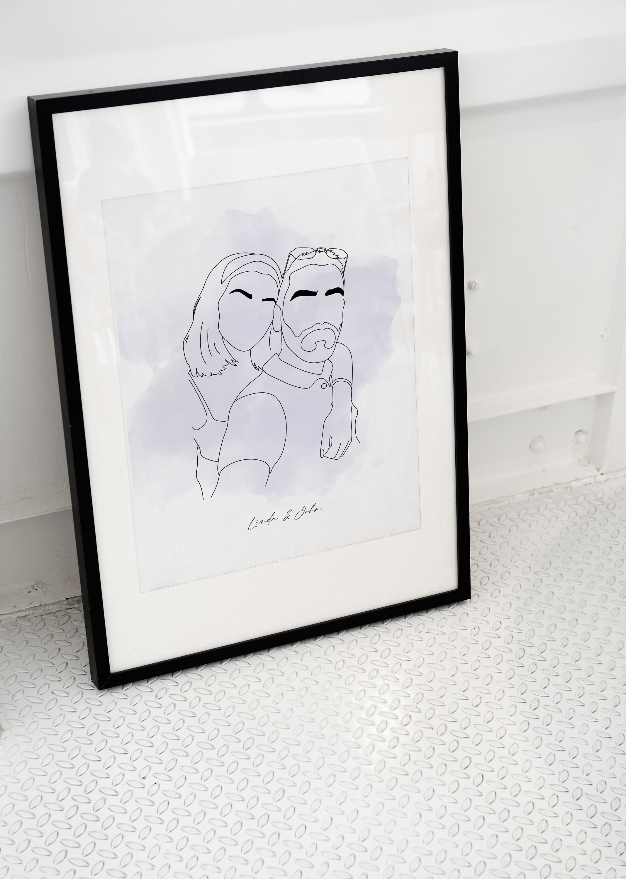 Custom Line Drawing Couple From Photo, Custom Couple Gift, Realistic ...