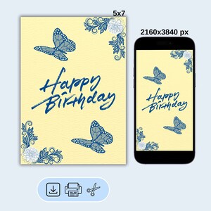 Printable Birthday Card, Birthday Card, Happy Birthday Card, Birthday ...
