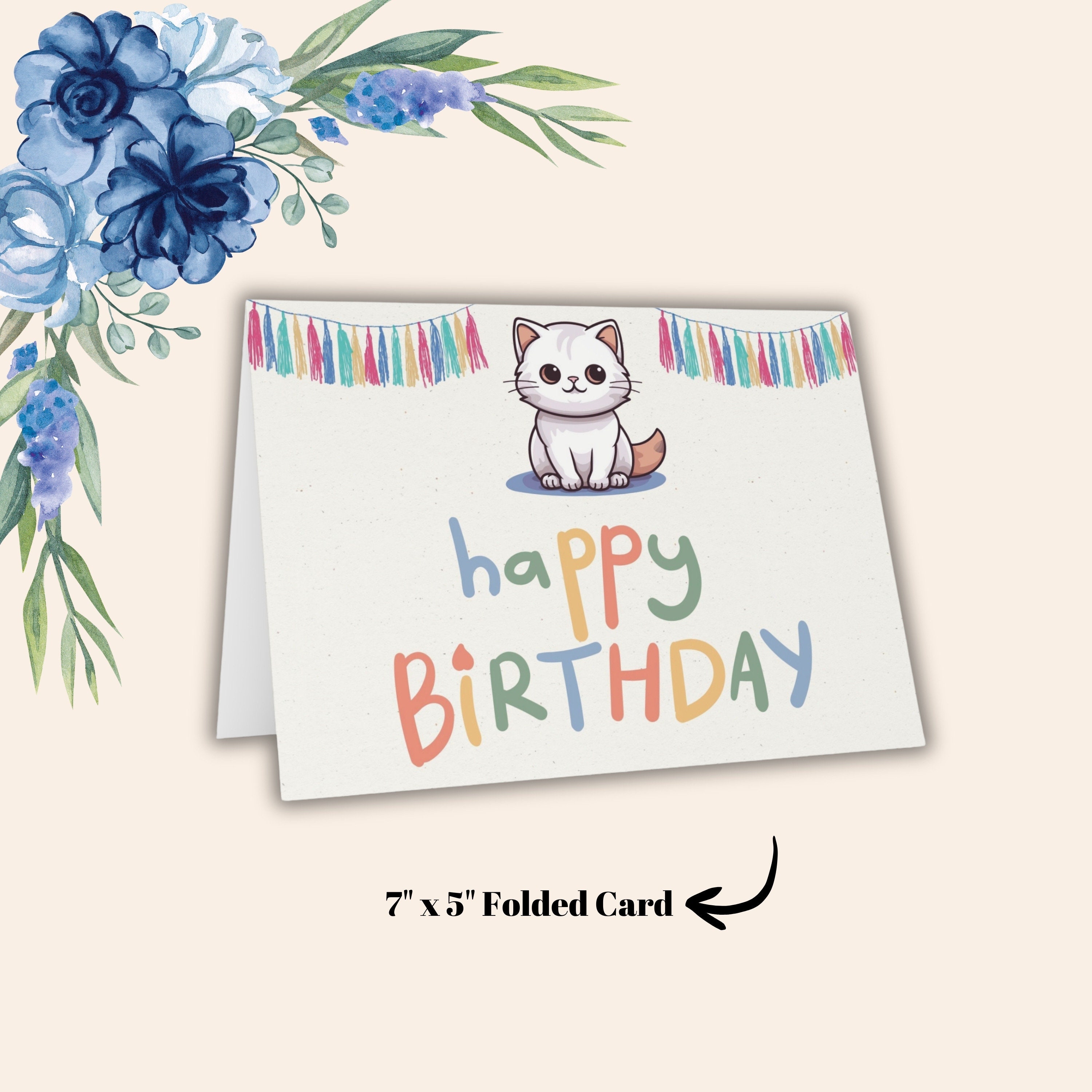 Printable Cat Birthday Card Cat - Il Fullxfull.5682358377 Pbuo 