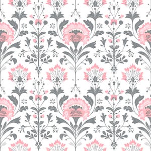 Patrón floral sin costuras de arte popular escandinavo con inteligencia artificial generativa, papel digital de arte popular escandinavo, decoración del hogar de arte popular nórdico e impresiones por sublimación.