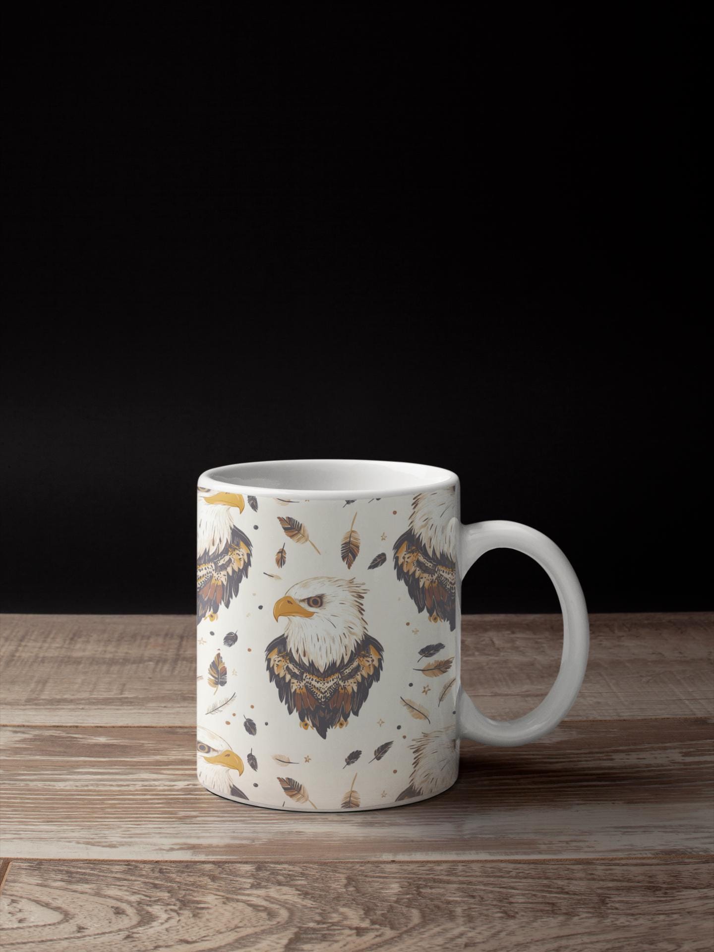 Generative AI Native American Eagles and Feathers Seamless Pattern ...
