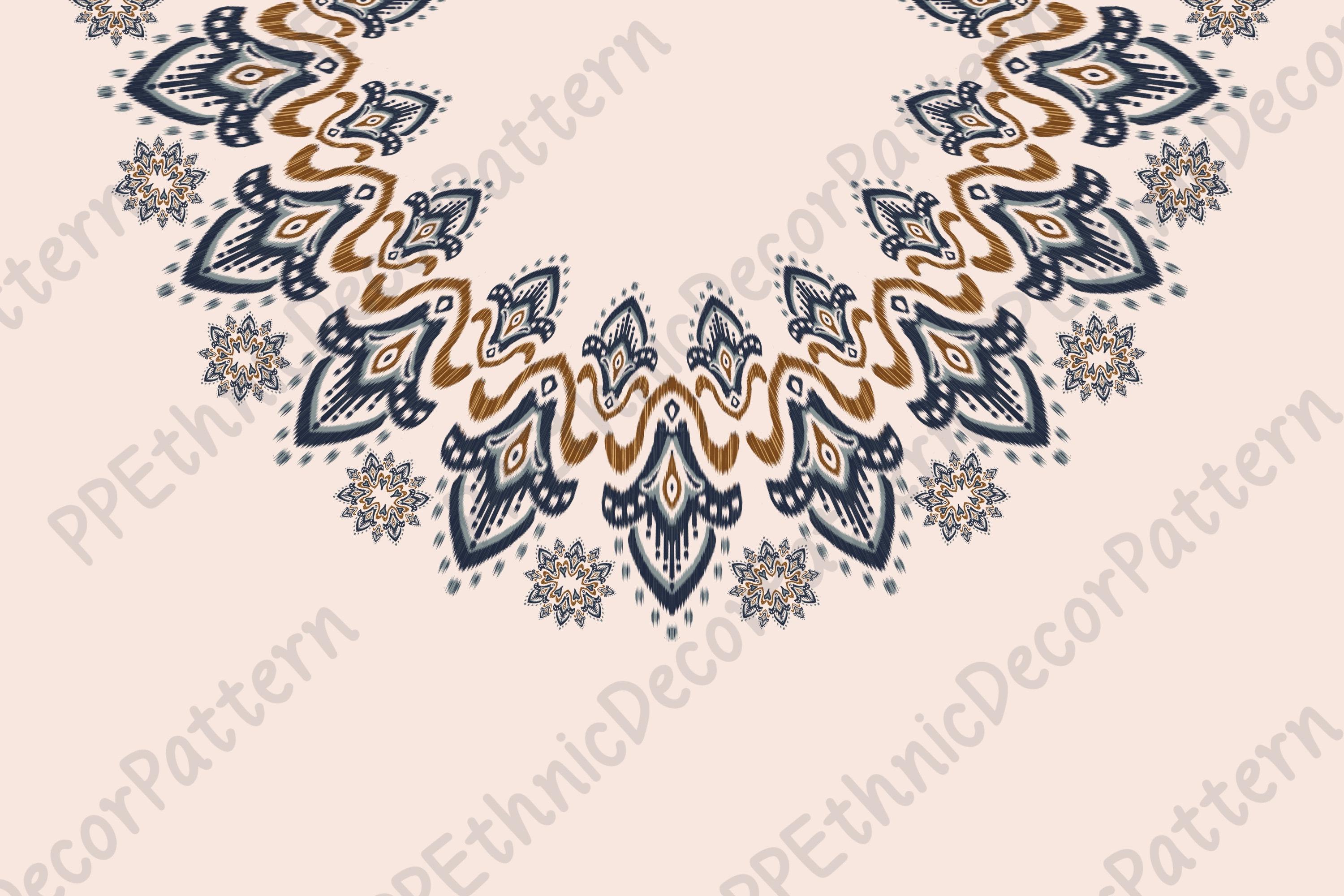 Ethnic Floral Tunic Neckline Machine Embroidery Pattern for Women Neck ...