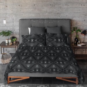 Black Gray Aztec Southwestern Seamless Pattern SVG, Monochrome Grey ...