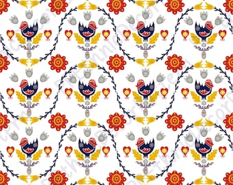Scandinavian Folk Art Seamless Pattern PNG, Scandinavian Folk Art Digital Paper, Nordic Folklore Home Decor Sublimation PNG Digital Prints.