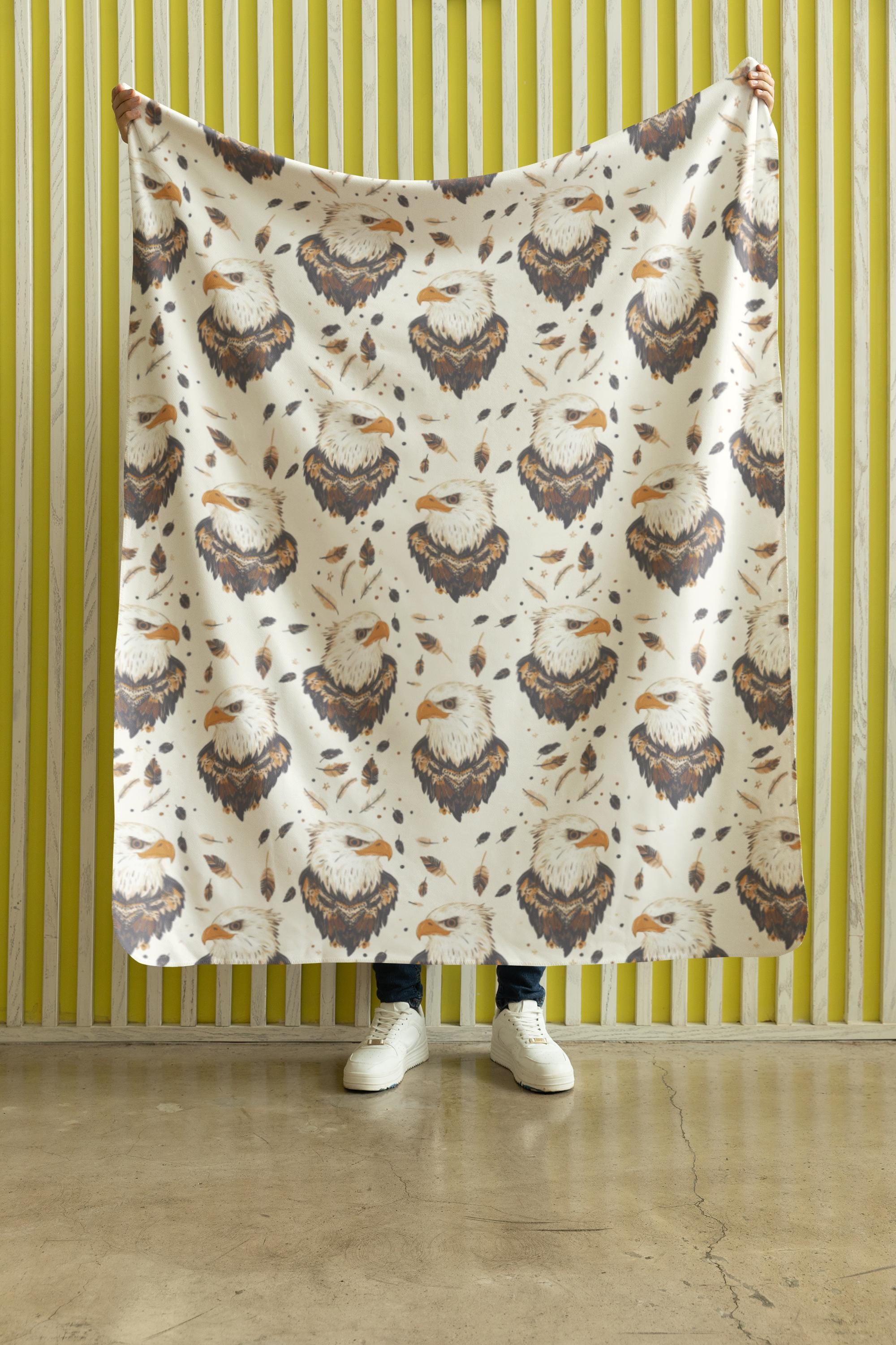 Generative AI Native American Eagles and Feathers Seamless Pattern ...
