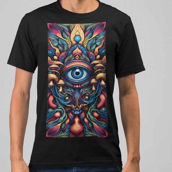 Goa Shirt, Festival, Psychedelic, Psytrance, Auge, Pilze, Abstrakt