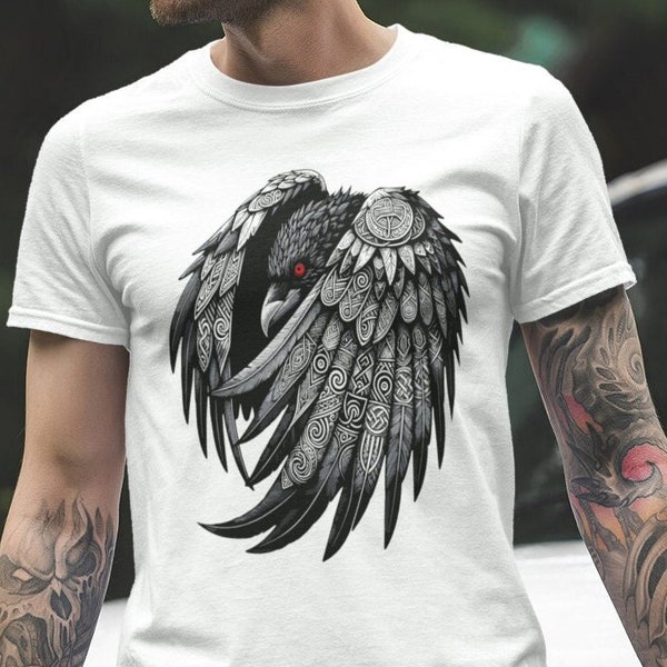 Rabe Shirt, Nordische mythologie, Hugin, Munin, Odins Raben, Schwarzer Rabe, Mystischer Rabe, Nachtvogel