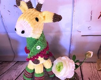 Knitting instructions (in German) Giraffe Miranda with scarf and cuffs, pdf file for download