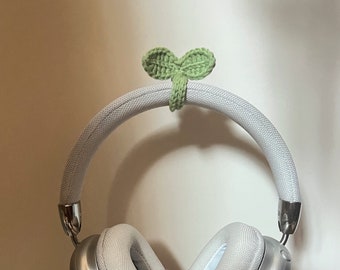 Crochet Sprout Leaf Headphone Accessory gift for her Christmas gifts