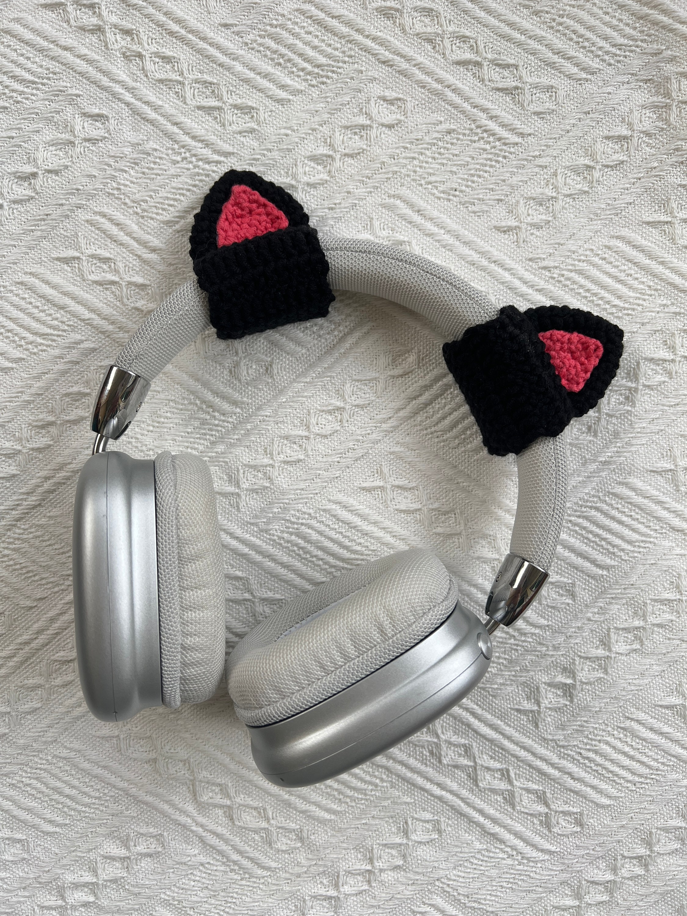 Crochet Cat Ears Headphone Accessory ,headset Attachment,christmas Gift,gift for Her,kitten Ears