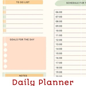 Daily Planner Printable - Etsy