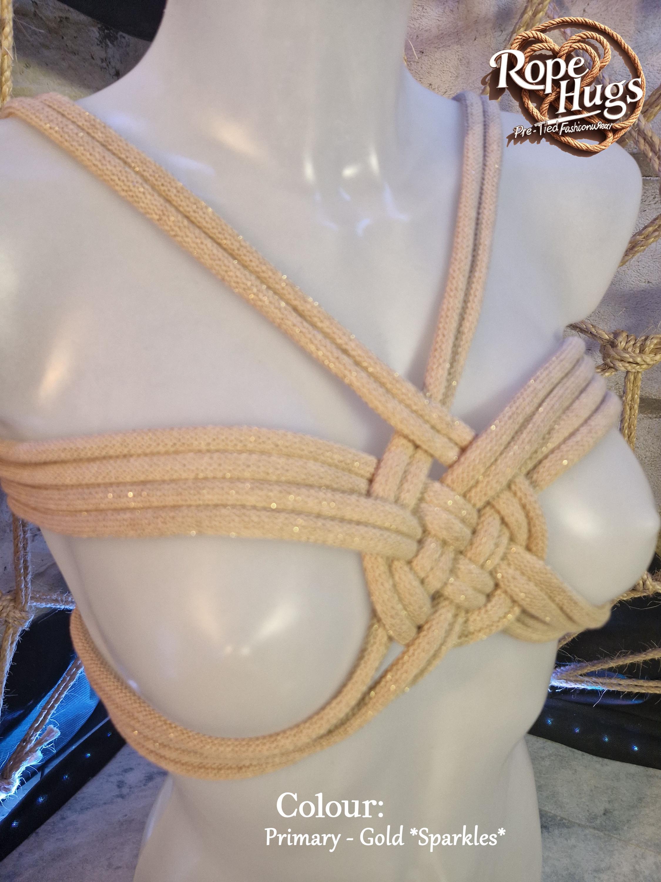 Teardrop Weaver Pre-tied Shibari rope bondage style chest harness Ropekini  Hishi karada rope dress