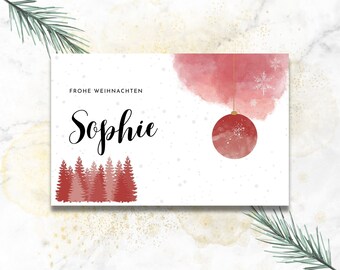Place cards Christmas decoration for Christmas food name tags red