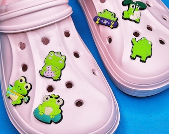 Frog Shoe Charms, Animal Footwear Accessories, Froggy Gift