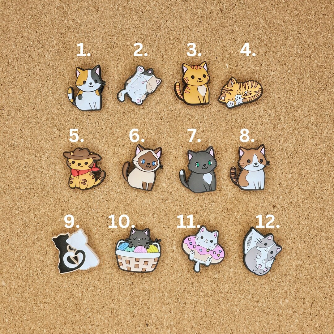 Croc Charm Cats, I Love Cats, Cats Mom, Funny Cats Charm Pin Badge Cute