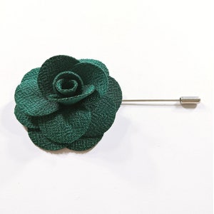 Flower Lapel Pin Emerald Green