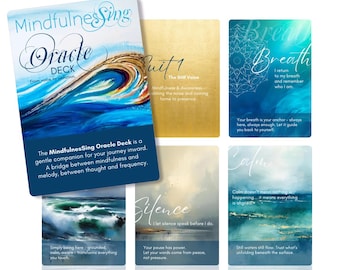 MindfulnesSing Oracle Deck 'SEA' Edition. Mindful Inspiration. Includes 12 Angel-Number cards. 11:11 Gift