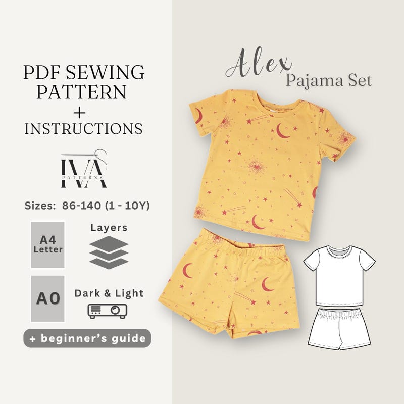 Kids Summer Pyjamas Pattern - Etsy