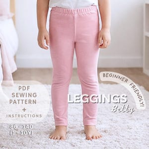 Leggings Schnittmuster für Kinder, PDF zum ausdrucken, PDF zum nähen, Kinder PDF nähen, Kleinkind Alltagskleidung nähen, Nähanleitung für Anfänger