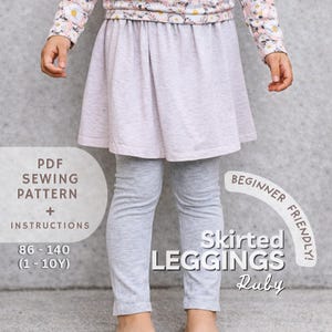 Leggings mit Rock, Schnittmuster für Mädchen, PDF zum ausdrucken für Kinder, Kleinkind-Kleidung - Nähen für Anfänger