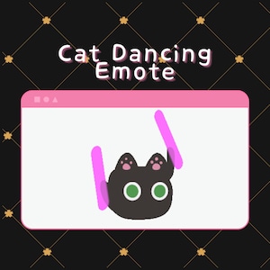 アニメーションの踊る猫のエモート - Discord、Youtube、Twitch。