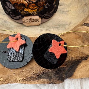 Natélis kit, unique interchangeable earrings from Natélin in genuine luxury leather