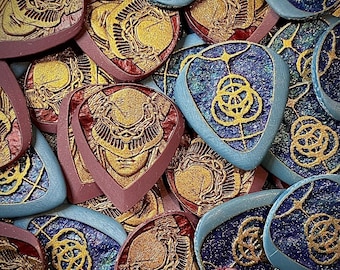 Púas de guitarra de fantasía / Púas artesanales / Acústicas y eléctricas / Regalo para guitarristas / Juego de 6