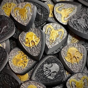 Boneyard Guitar Picks | Artisan Plectrums | Acoustic & Electric | Gift for Guitarist | Set of 6