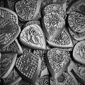 Schwarz Plektrum Gitarre | Handwerker Plektrum | Akustische & Elektrisch | Geschenk für Gitarrist | 6er Set