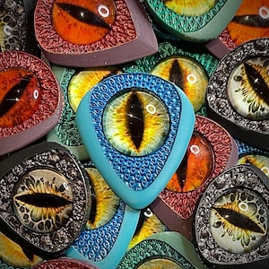 Glass Eye Guitar Picks | Artisan Plectrums | Acoustic & Electric | Gift for Guitarist | Set of 4