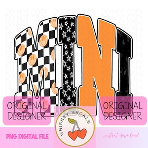 Edgy Retro Mini PNG Design: Checkered Grunge T-Shirt (Digital Download)