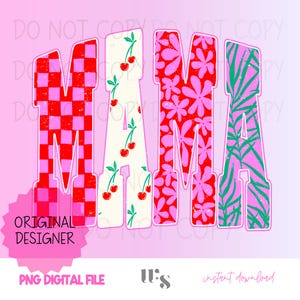 Trendy Mama Varsity PNG: Retro Sublimation Design (Digital Download)