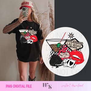 Girly Vegas Casino PNG: Edgy Western Sublimation Design (Digital Download)