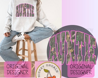 Camo Auntie Coquette Png, Aunt Camouflage Png, Aunt Camo, Old Camo Aunt, Aunt Png, Vintage Camo Aunt Sublimation Design Digital Download