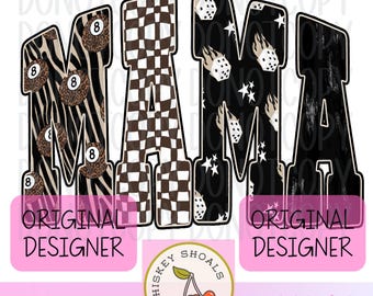 Retro Checkered Mama PNG: Trendy Mama PNG, Leopard Checker Letters Sublimation, Cute Retro Mom Shirt Design, mama png