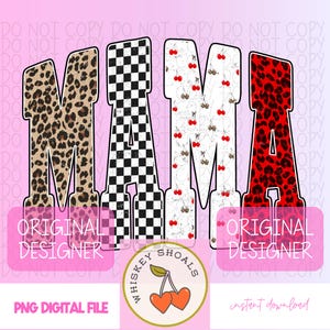 Checkered Cherry Mama Png - Etsy