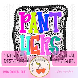 Preppy Panthers Mascot PNG Colorful mascot png Girly Girl Mascot School Mascot, trendy school mascot png, Panther shirt, digital download