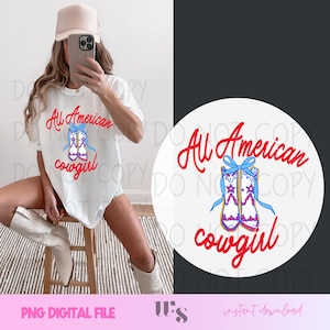 Coquette 4th Of July PNG: American Cowgirl (Digital Download)
