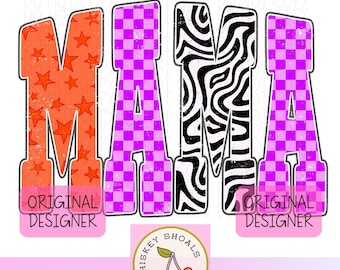 Retro Halloween Mama PNG: Groovy sublimeringsdesign (digital nedladdning)